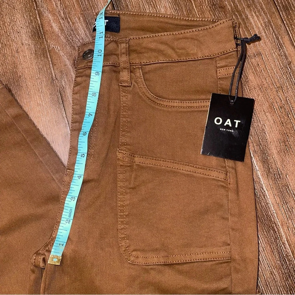 OAT NYC Utility High Rise Cargo Pocket Skinny Ankle Dark Brown Pant 24 - Picture 4 of 9